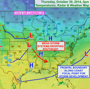 Cold air loading up over Canada will move south over the Finger Lakes this weekend. Click image to enlarge.