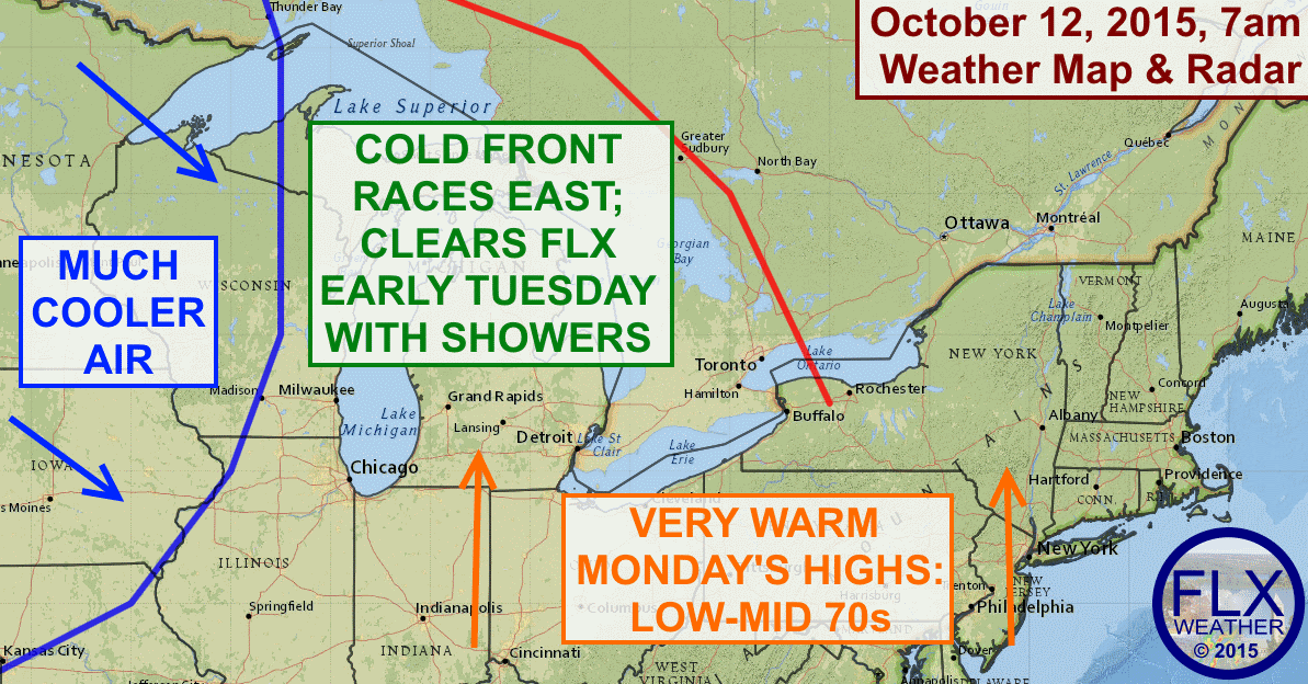The Finger Lakes will enjoy a very mild and sunny Columbus Day, but the rest of the week looks cooler and unsettled.