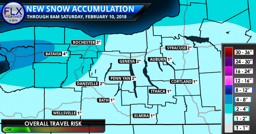 finger lakes weather forecast snow map friday february 9 2018