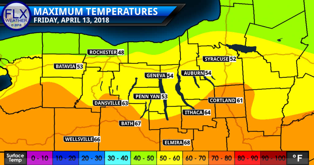 finger lakes weather forecast friday april 13 2018 high temperatures