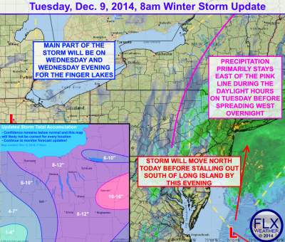Tuesday morning weather map. Click image to enlarge.