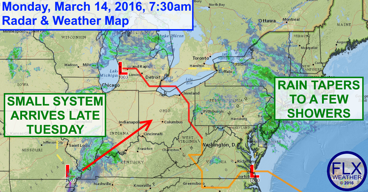 An active storm track will keep rain showers in the forecast each day this week.