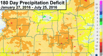 finger lakes drought summer 2016 precipitation deficits 180 days