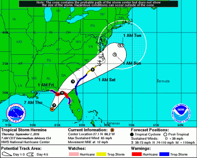 tropical storm hermine hurricane hermine track
