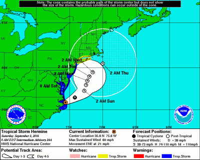 tropical storm watch tropical storm warning hermine
