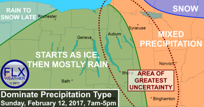 finger lakes weather forecast precipitation type map sunday february 12 2017