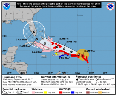hurricane irma advisory 29a forecast track