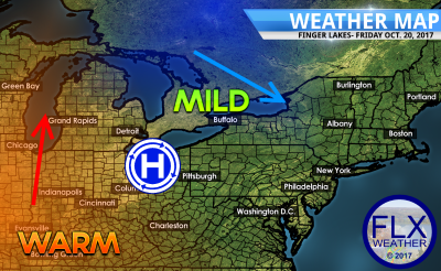 finger lakes weather map october 20, 2017