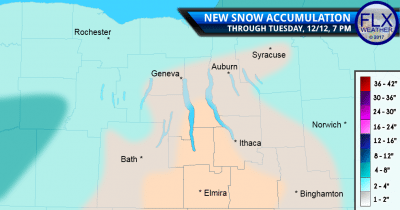 finger lakes weather forecast snow accumulation map tuesday december 12 2016