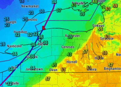 finger lakes weather update cold front flash freeze timing