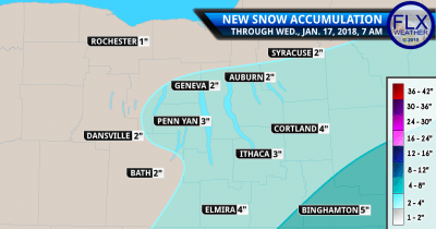 finger lakes weather forecast snow map tuesday january 16 2018