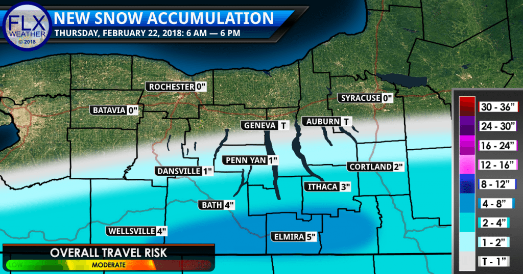 finger lakes snow map thursday february 22 2018