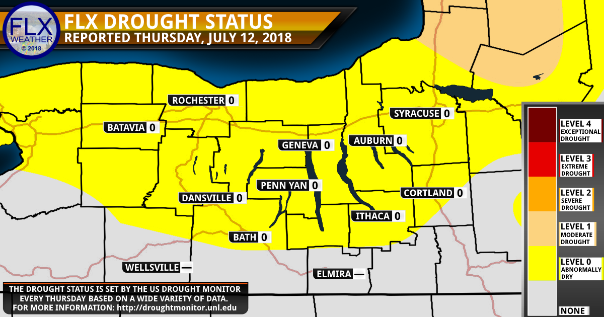 finger lakes drought map thursday july 12 2018