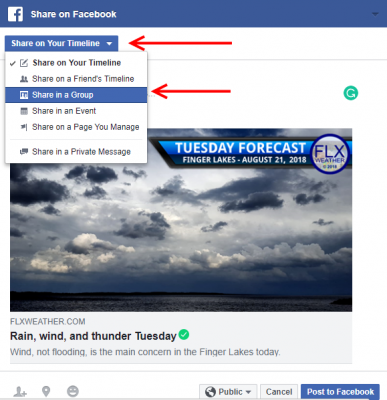 facebook group share finger lakes weather