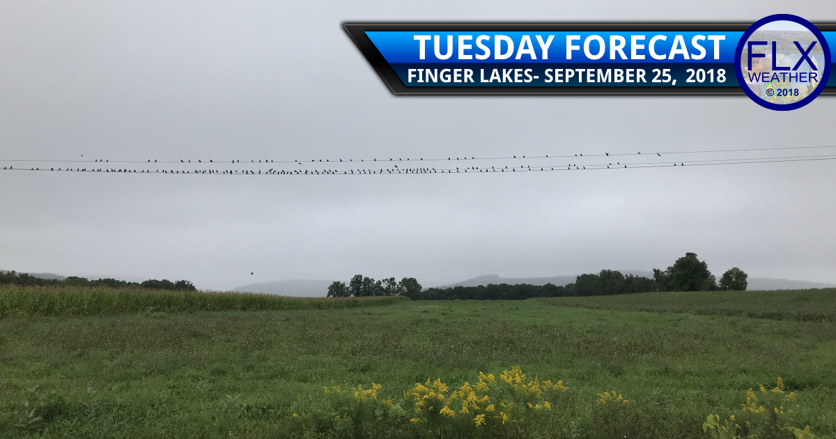 finger lakes weather forecast wednesday september 25 2018 morning rain afternoon showers low severe storm risk wednesday