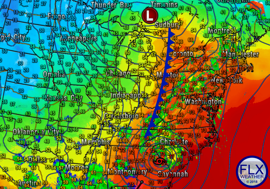 thursday october 11 2018 surface weather map