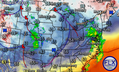 finger lakes weather surface weather map monday november 5 2018 morning