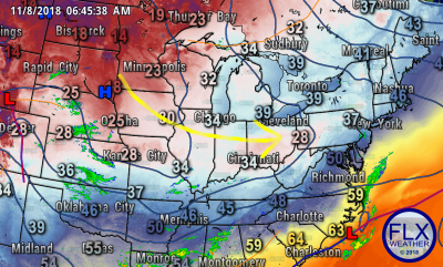 finger lakes weather surface map thursday october 8 2018 arctic high pressure cold