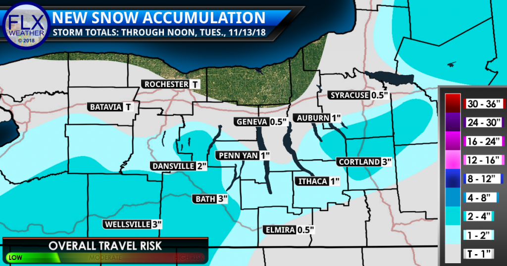 finger lakes weather forecast snow map tuesday november 13 2018 noreaster snow