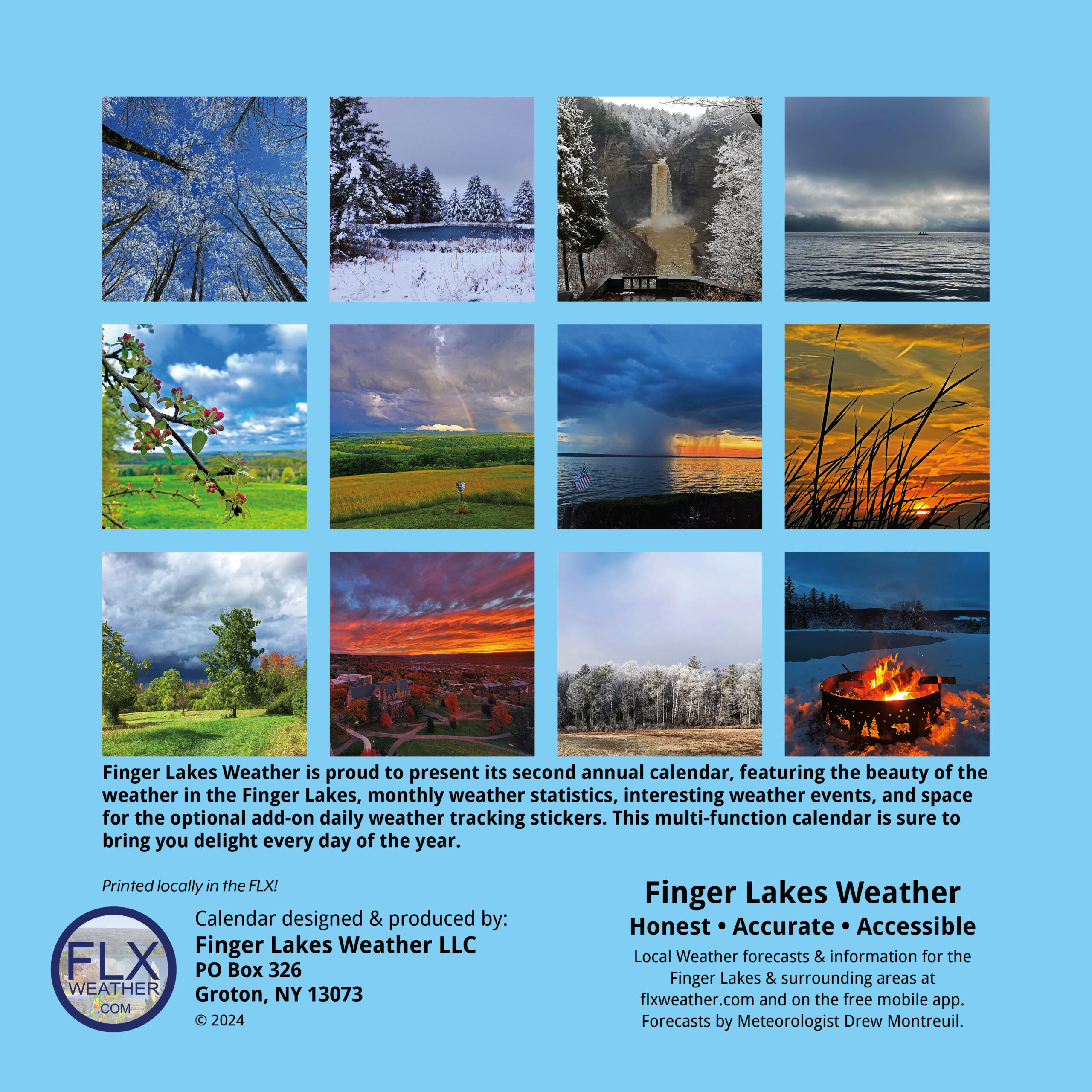 finger lakes weather 2024 calendar back cover image